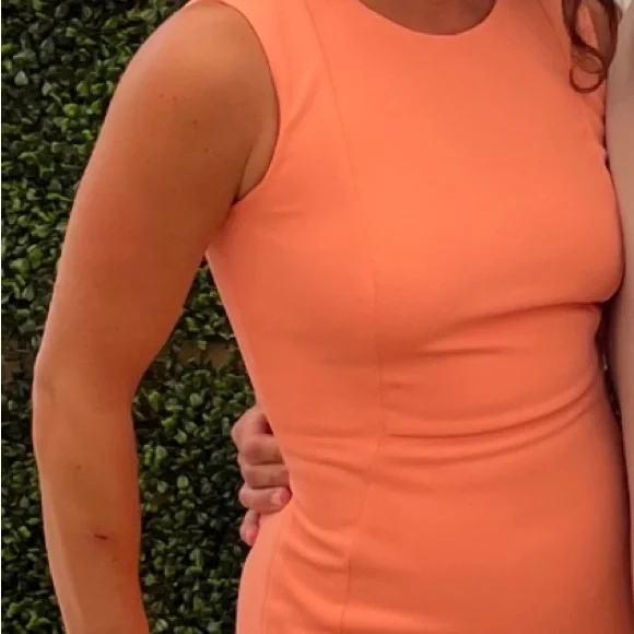 Salmon color Calvin Klein dress hemmed! Worn once for wedding - Picture 4 of 5